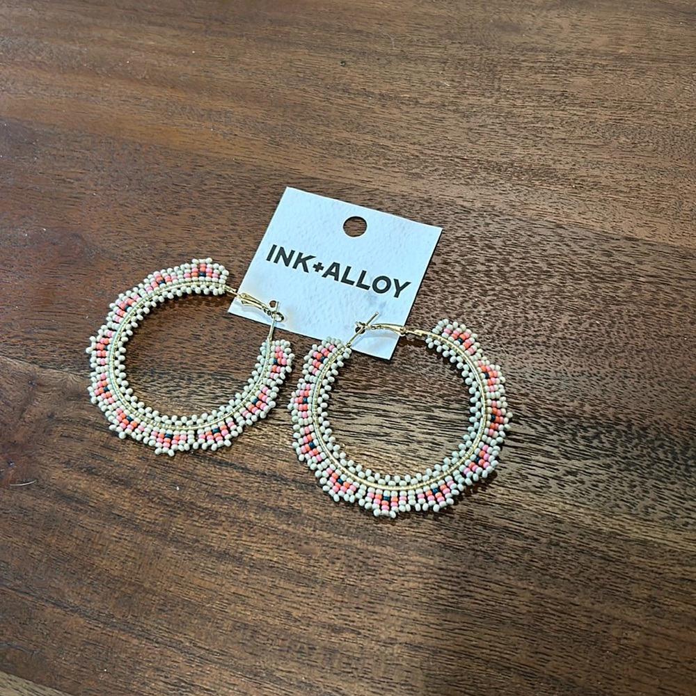 Ink+Alloy beaded hoops